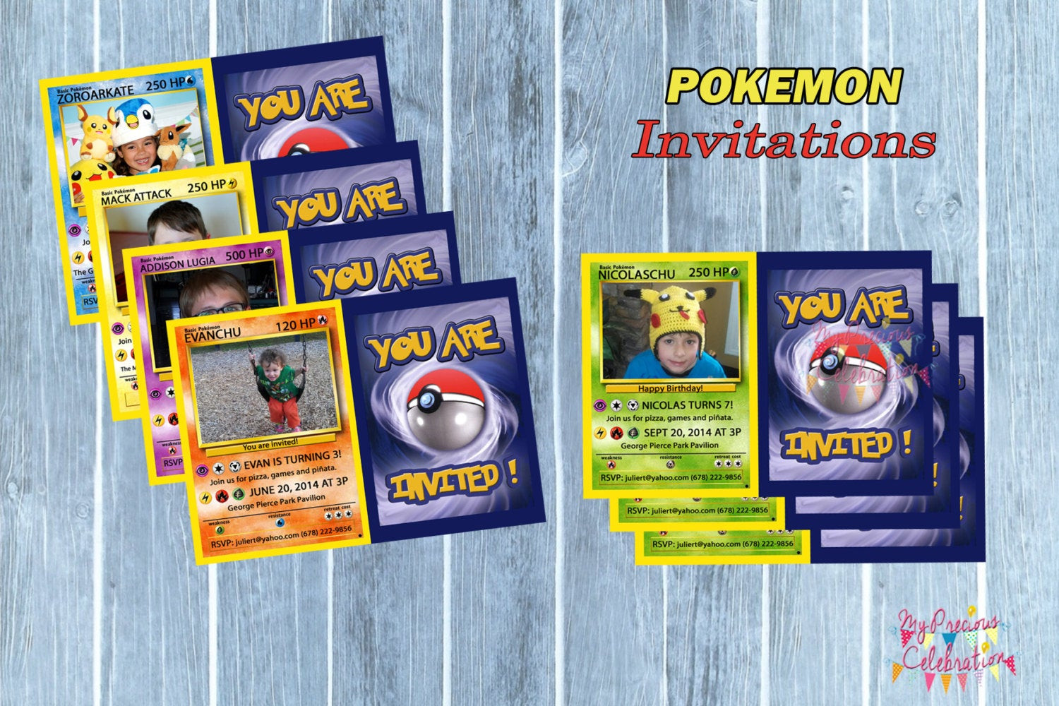 Personalized Birthday Party Invitations
 POKEMON Personalized Birthday Invitations DIGITAL Pokemon