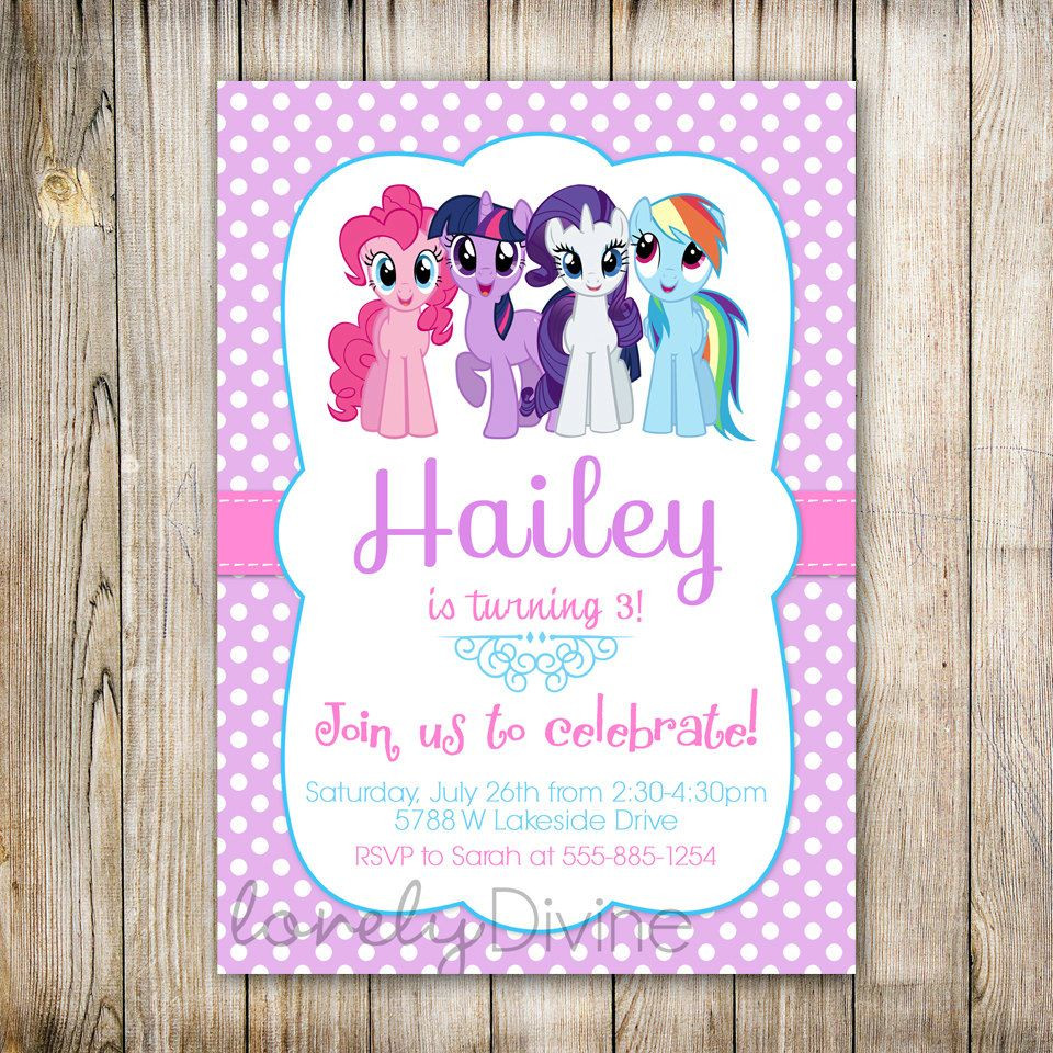 Personalized Birthday Party Invitations
 Get FREE Template My Little Pony Personalized Birthday