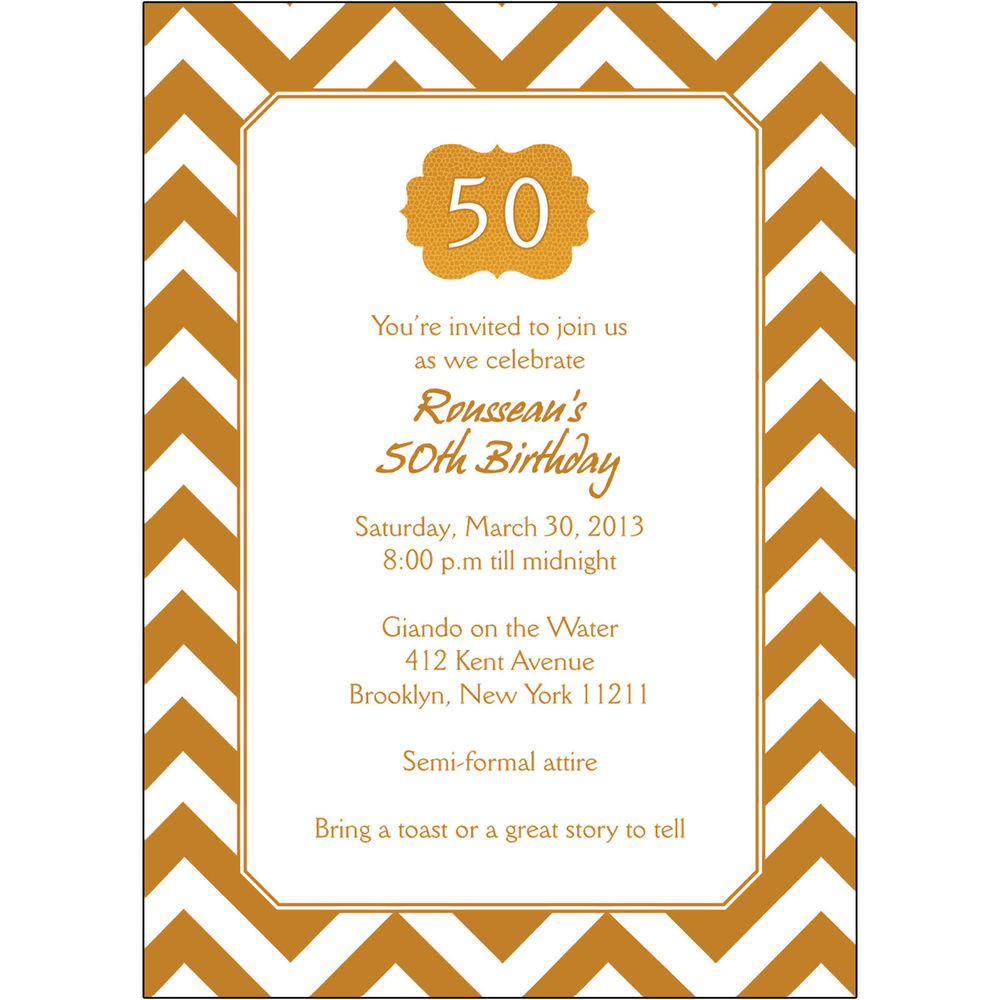 Personalized Birthday Party Invitations
 25 Personalized 50th Birthday Party Invitations BP 038