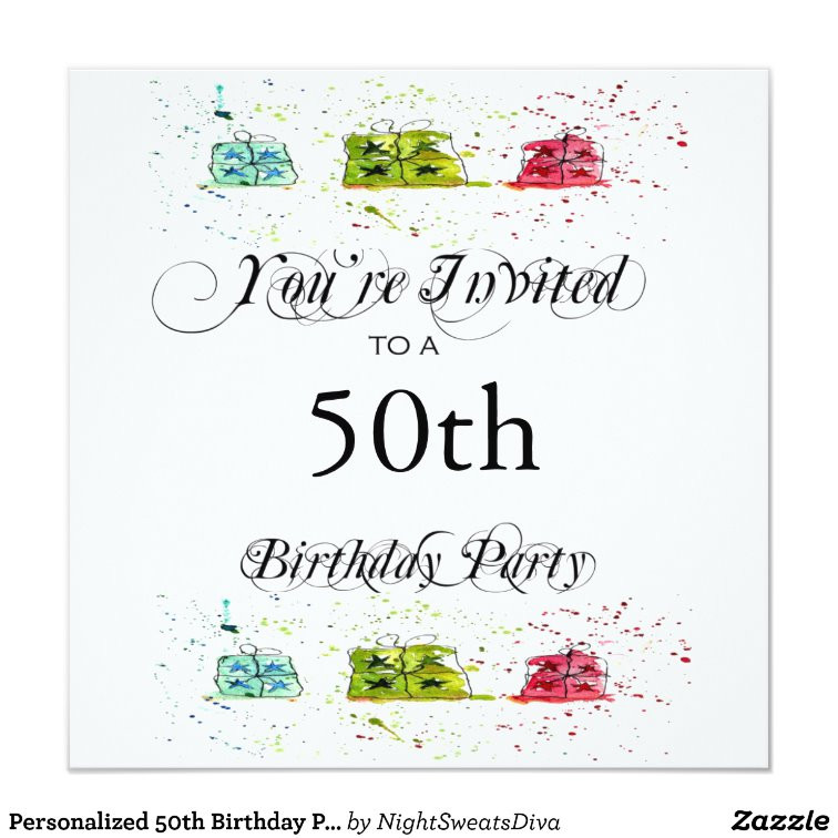 Personalized Birthday Party Invitations
 Personalized 50th Birthday Party Invitations