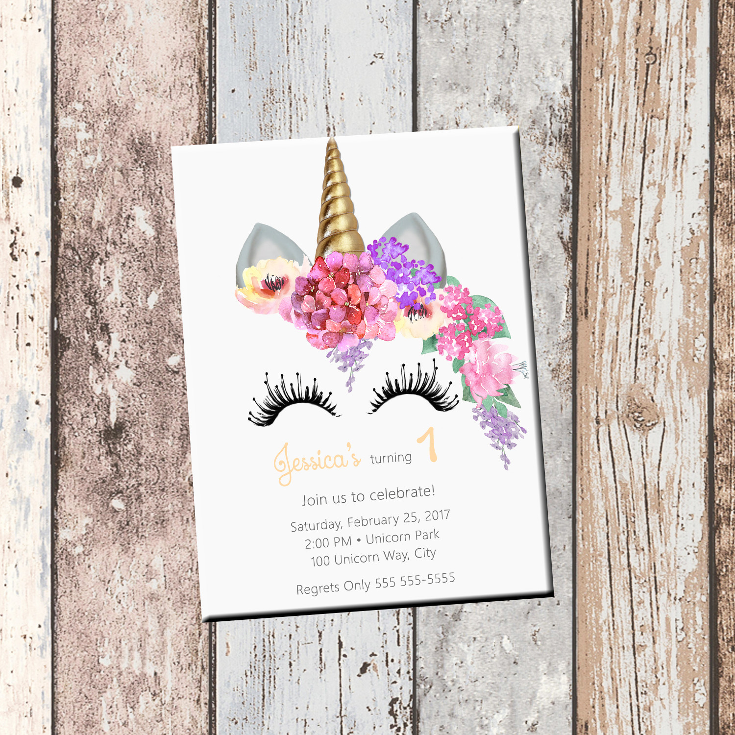 Personalized Birthday Party Invitations
 Unicorn Birthday Personalized Invitation 1 Sided Birthday