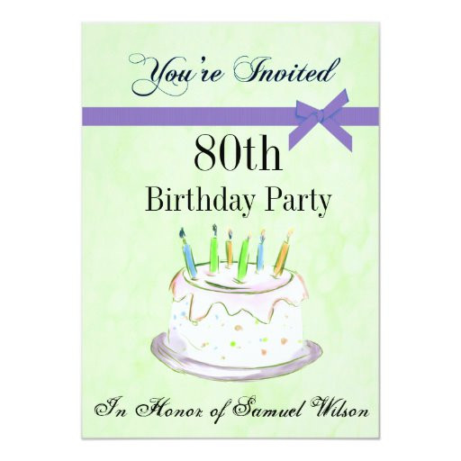 Personalized Birthday Party Invitations
 80th Birthday Party Personalized Invitation