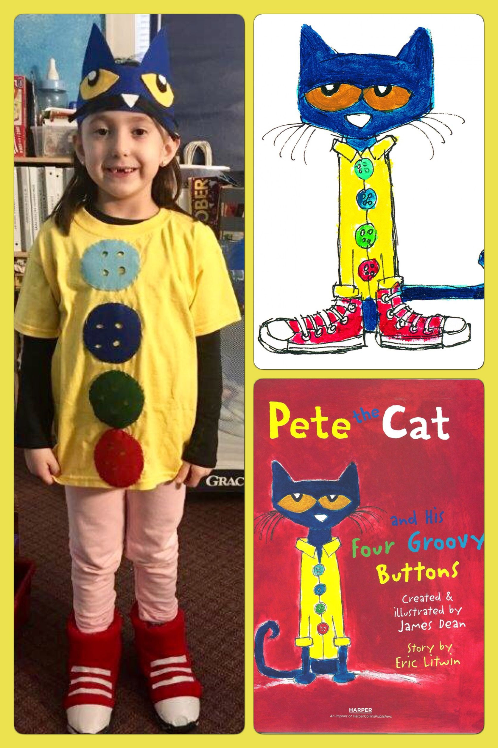 Pete The Cat Costume DIY
 Pete the cat 4 groovy buttons costume