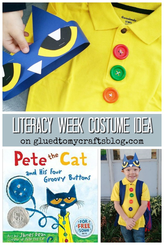 Pete The Cat Costume DIY
 Groovy Buttons Pete The Cat Costume Idea Glued To My