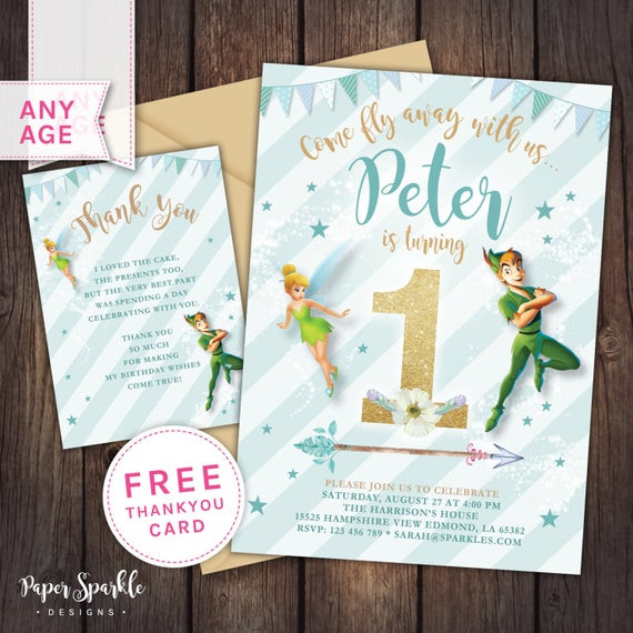 Peter Pan Birthday Invitations
 Peter Pan party Peter Pan Invitation Peter by