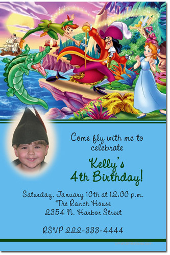 Peter Pan Birthday Invitations
 Peter Pan Birthday Invitations Candy Wrappers Thank You
