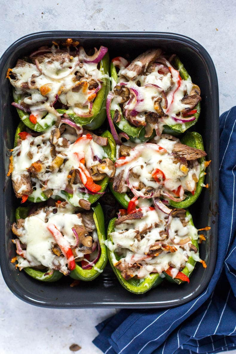 Philly Cheesesteak Stuffed Bell Peppers
 Philly Cheesesteak Stuffed Peppers