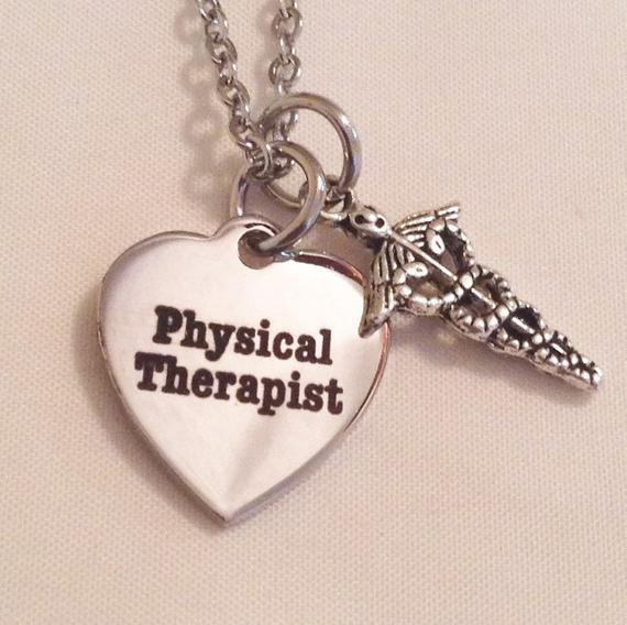 Physical Therapy Gift Basket Ideas
 Physical therapist necklace PT medical ts physical