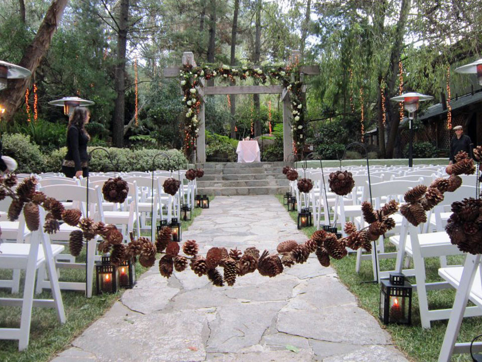 Pine Cone Wedding Decorations
 Pastries By Vreeke Calamigos December Wedding