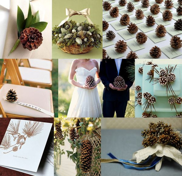 Pine Cone Wedding Decorations
 winter wedding favorite no 6 pine cones Ritzy Bee Blog