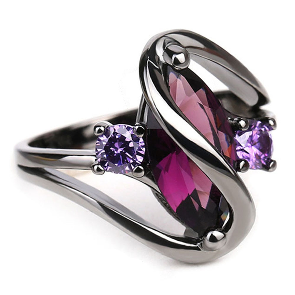 Pink And Black Wedding Ring Sets
 Trendy Pink Engagement Wedding Rings For Women Black Gold