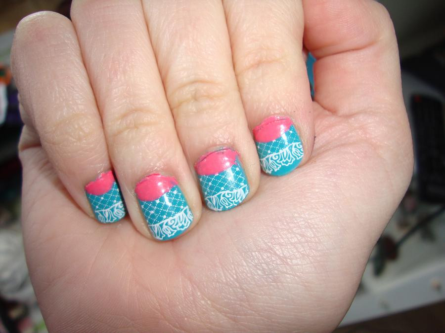 Pink And Blue Nail Designs
 Pink and blue nail design by dittejochumsen on DeviantArt