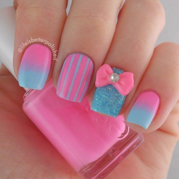 Pink And Blue Nail Designs
 25 Cute Pink Nail Designs for 2016 Pretty Designs