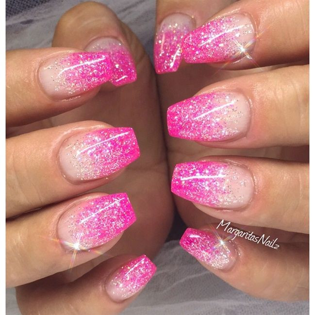 Pink And Glitter Nail Designs
 1287 best Fun nails images on Pinterest