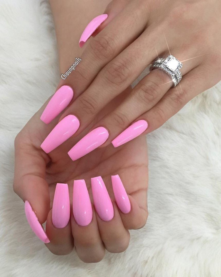 Pink And White Acrylic Nail Designs
 Love this color in 2019