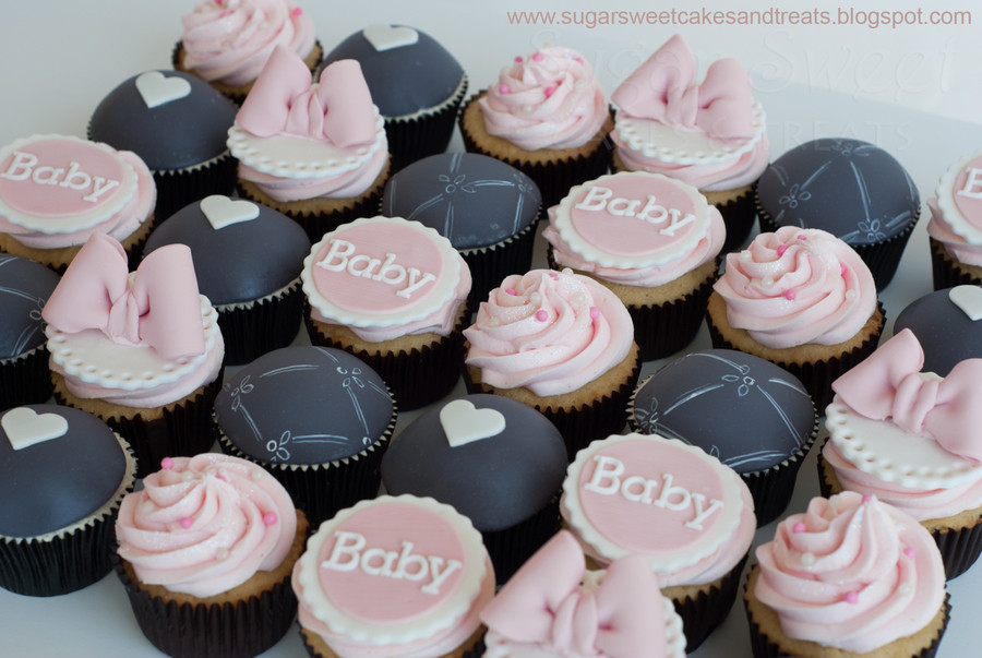 Pink Baby Shower Cupcakes
 Gray And Pink Baby Shower Cupcakes CakeCentral