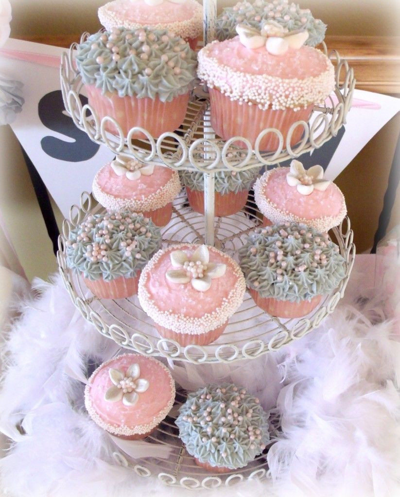 Pink Baby Shower Cupcakes
 pink and gray cupcake just what I want for Lily s first