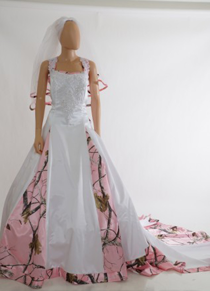 Pink Camo Wedding Dresses
 Aliexpress Buy straps pink camo wedding dresses 2018