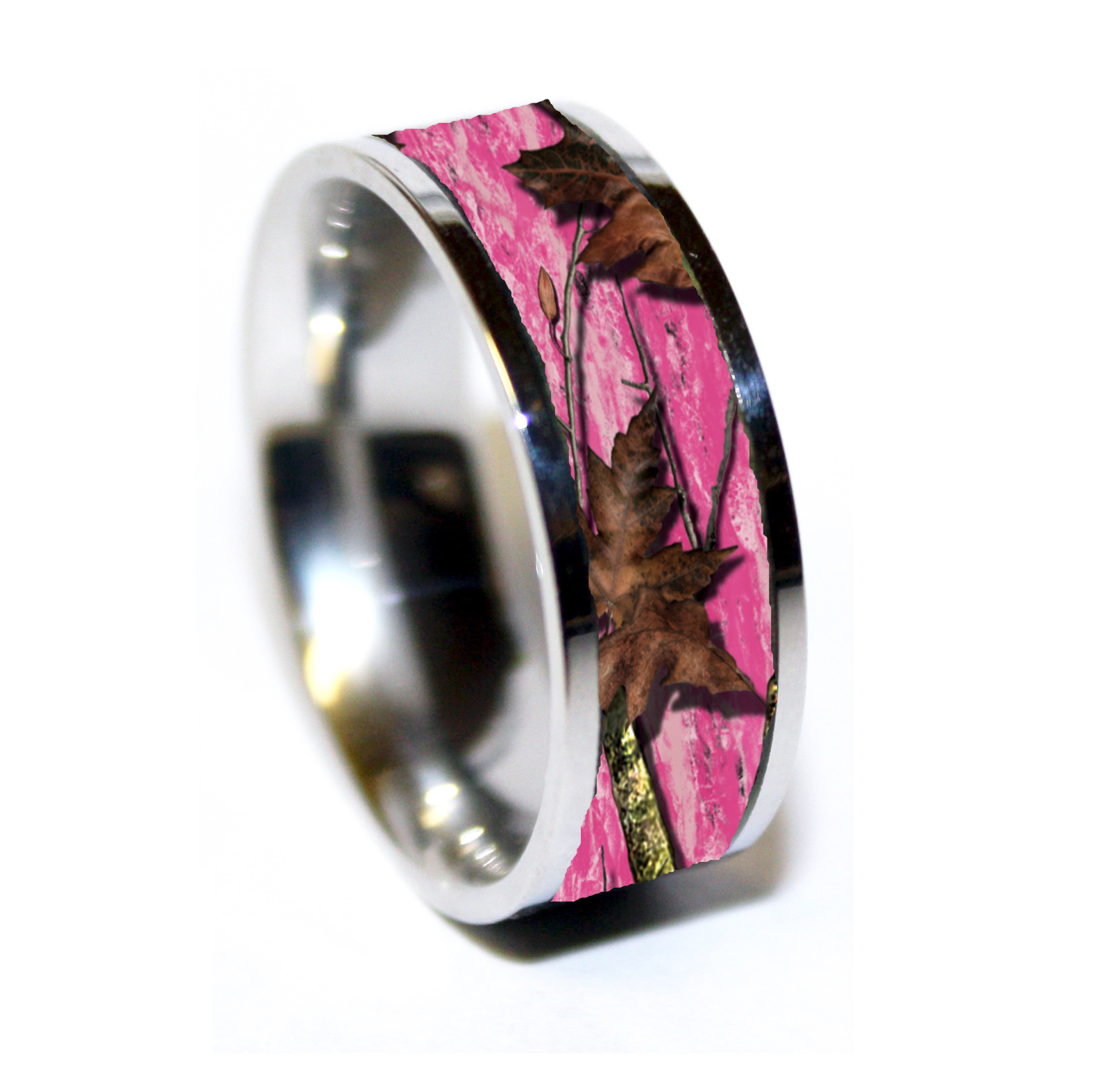 Pink Camo Wedding Rings For Her
 PINK CAMO Camouflage Wedding Rings & Camo Rings