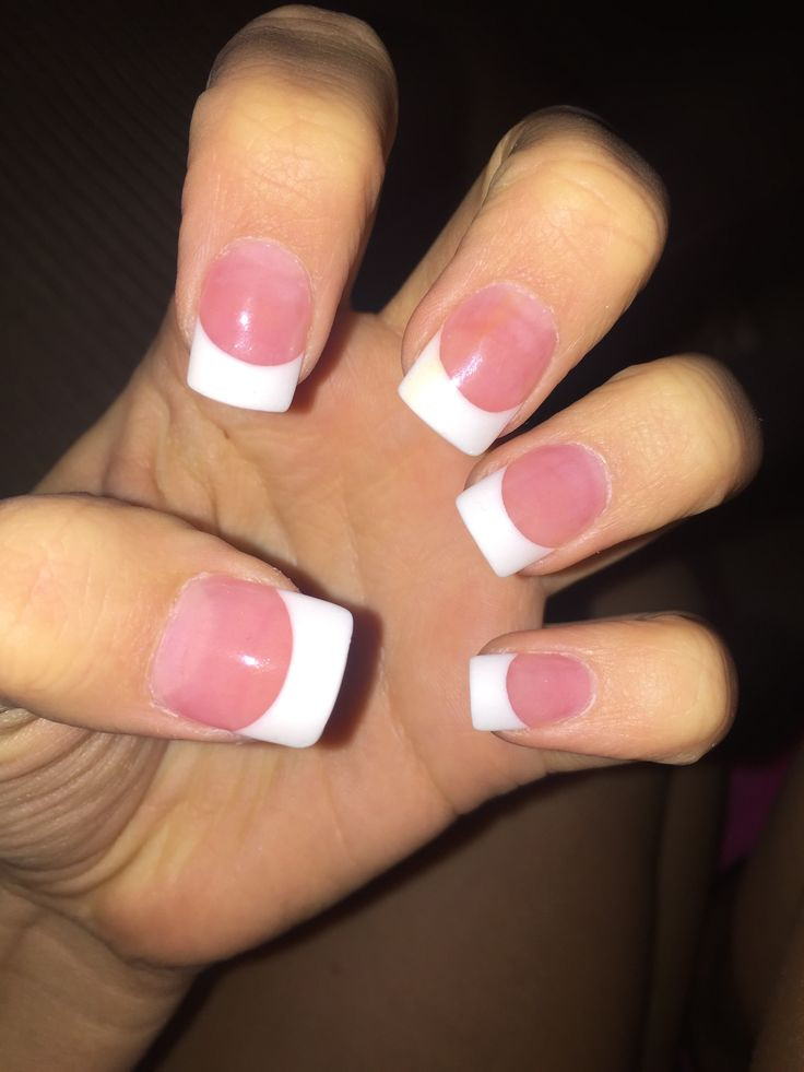 Pink French Tip Nail Designs
 dark pink and white acrylic nails French manicure