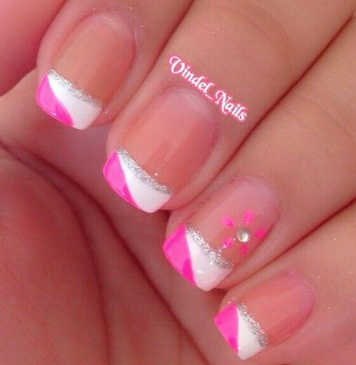 Pink French Tip Nail Designs
 Portrait graphy