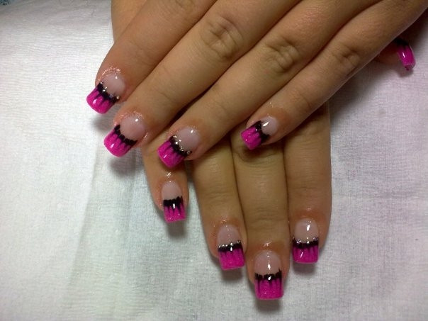 Pink French Tip Nail Designs
 Colorful Nail Art Ideas for Summer