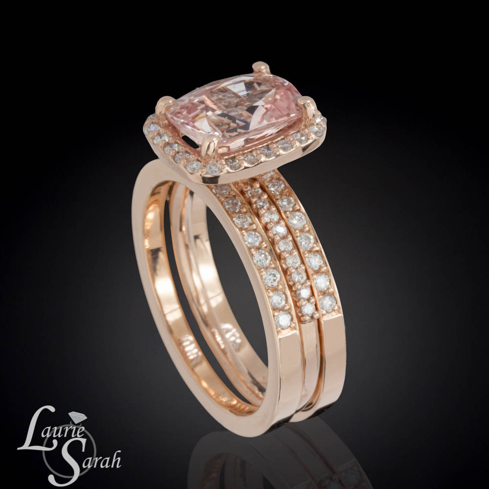 Pink Sapphire Wedding Bands
 Pink Sapphire Engagement Ring Rose Gold Wedding Ring