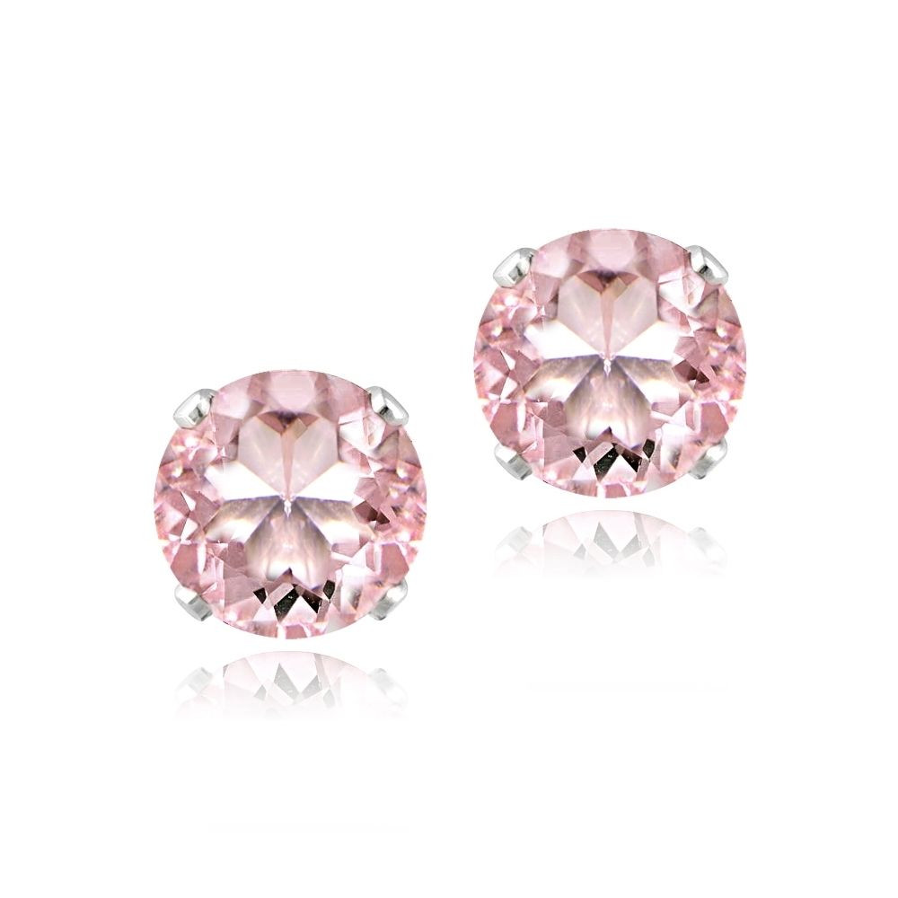 Pink Stud Earrings
 2ct Light Pink Topaz 925 Sterling Silver Stud Earrings 6mm