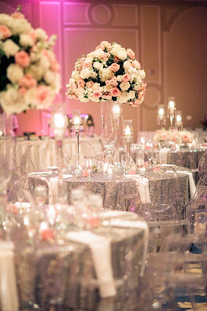 Pink Wedding Decorations
 Houston Wedding Silver And Pink Glamour MODwedding