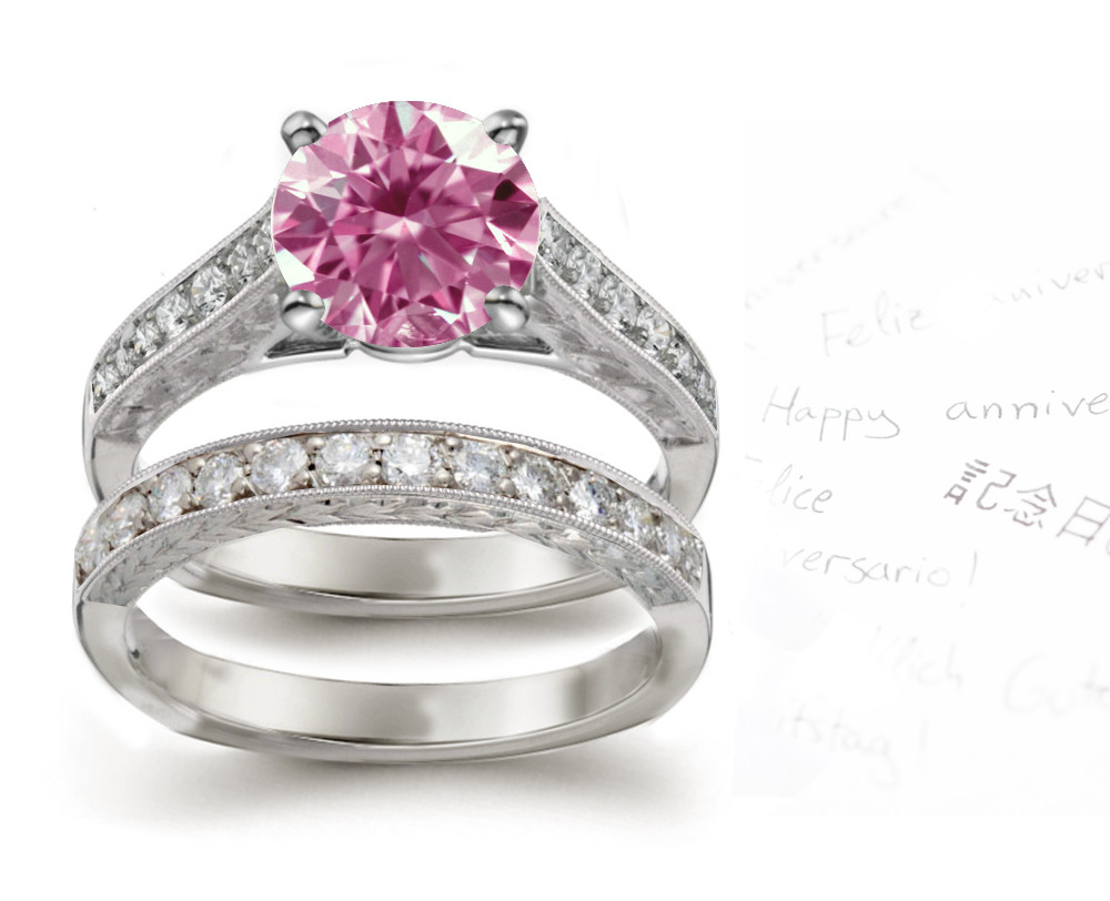 Pink Wedding Rings
 VINTAGE ANTIQUE MODERN CONTEMPORARY DESIGNER JEWELRY