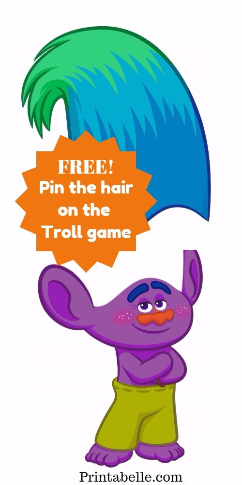Pins Imprimibles
 Free Pin the Hair on the Troll Game