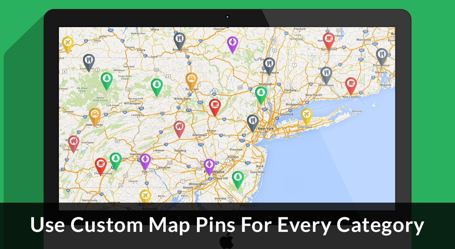 Pins Map
 Vantage Custom Map Pins