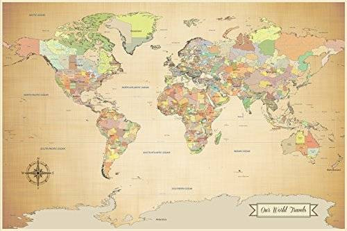 Pins Map
 Amazon SALE push pin world map travel map with