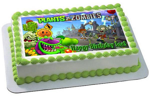 Plants Vs Zombies Birthday Cake
 Plants vs Zombies 1 Edible Birthday Cake OR Cupcake Topper