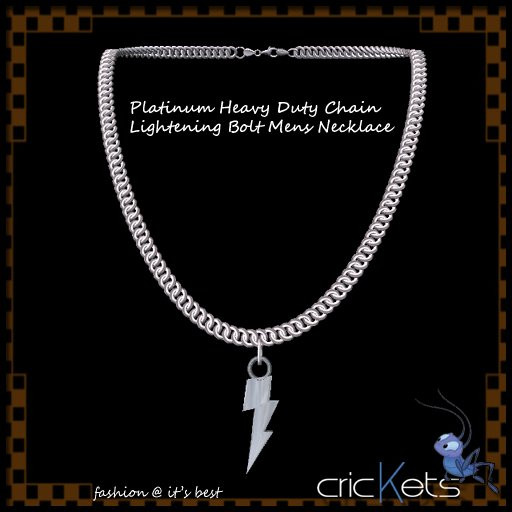 Platinum Necklace Mens
 Second Life Marketplace C Platinum Heavy Lightening