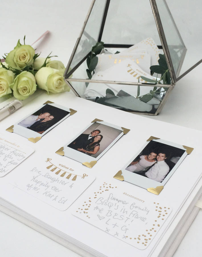 Polaroid Picture Wedding Guest Book
 personalised wedding guest book by pearl & mason