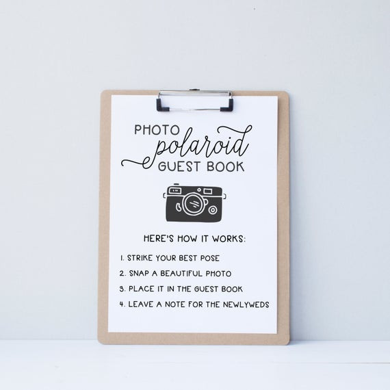 Polaroid Picture Wedding Guest Book
 Wedding Polaroid Guest Book Guestbook Alternative by