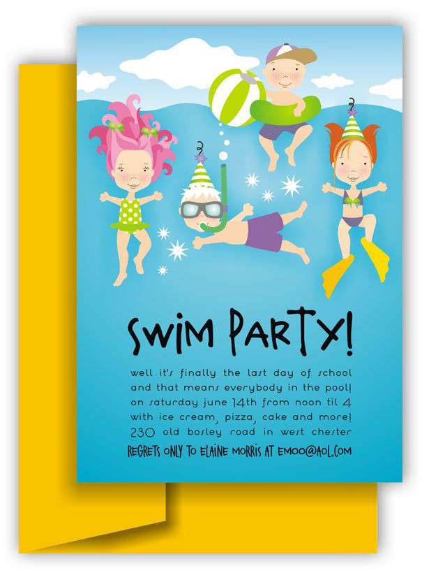 Pool Party Invitation Wording Ideas
 Swim Party Invitation in 2019