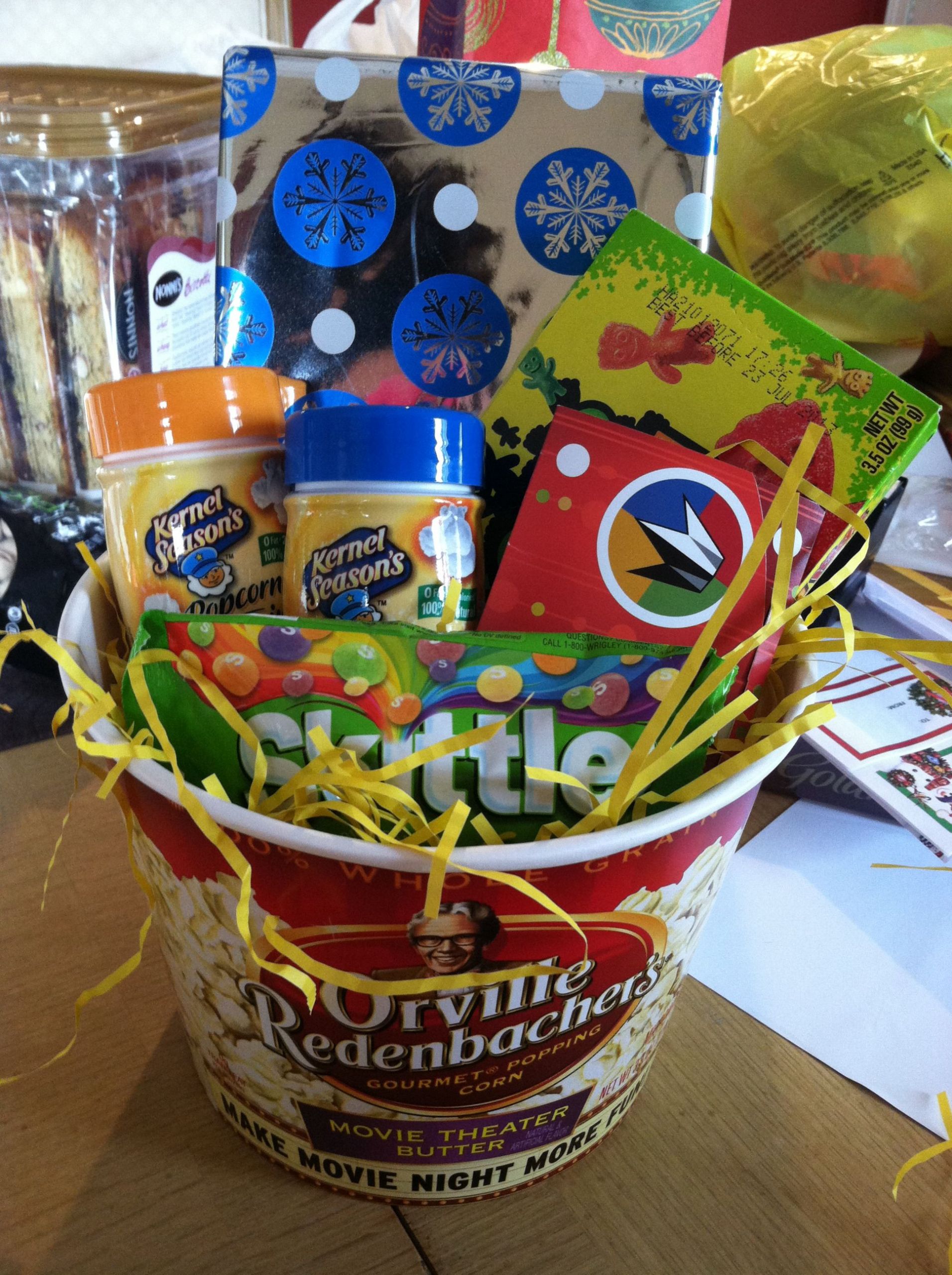 Popcorn Gift Basket Ideas
 Movie Gift Basket Orville popcorn bucket from Tar