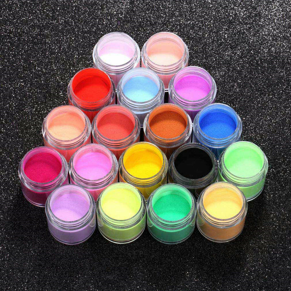 Powder Nail Colors
 18 Colors Acrylic UV Polish Kit Decorate Manicure Powder