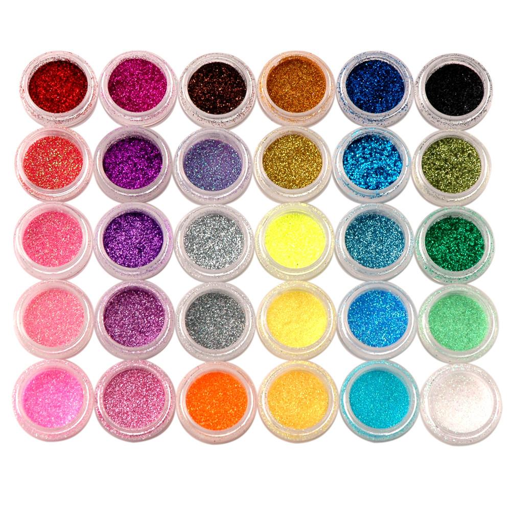 Powder Nail Colors
 30 Colors Nail Art Acrylic Shiny Glitter Powder Dust Beads