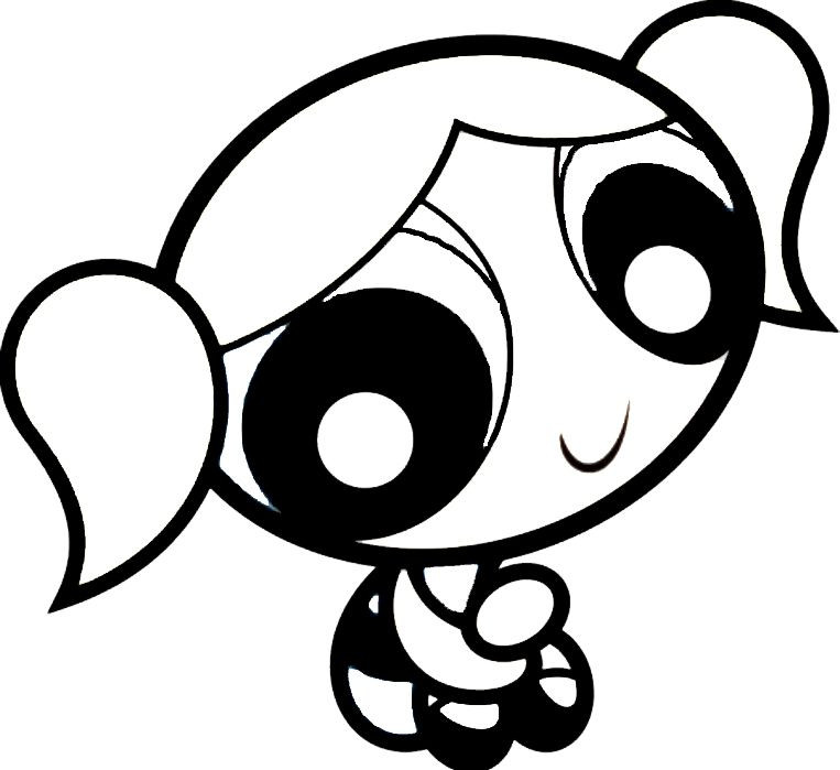 Power Puff Girls Coloring Pages
 Powerpuff Girls Sat Smiling