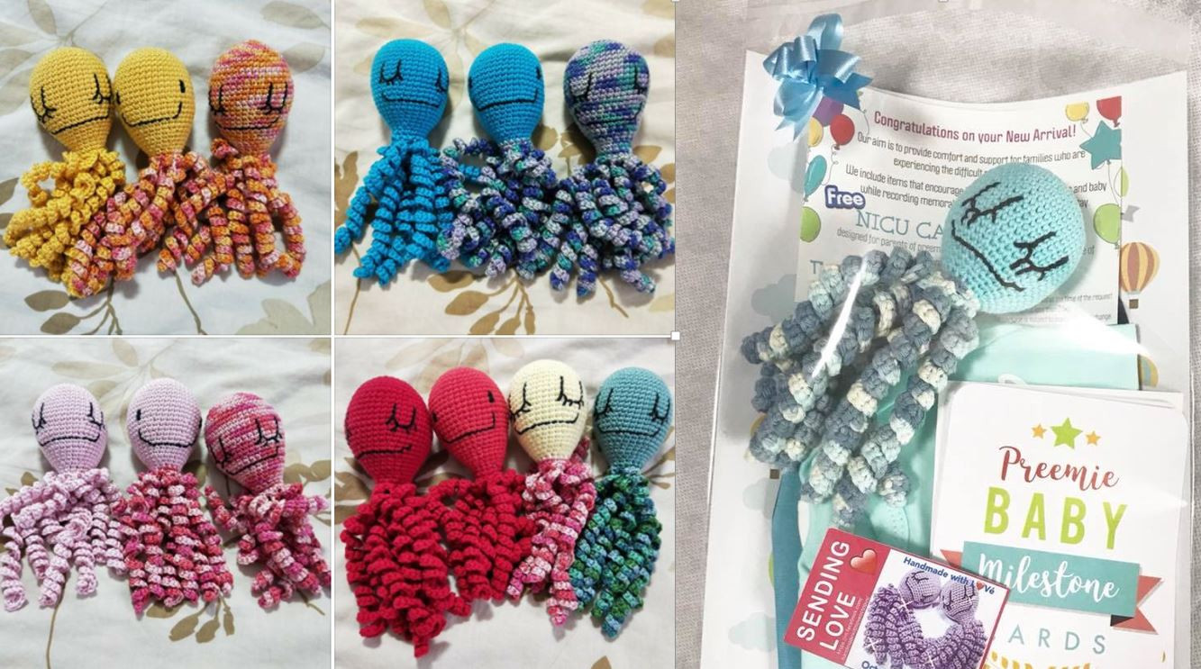 Prem Baby Gifts
 Group of S’pore la s makes toy octopuses for premature