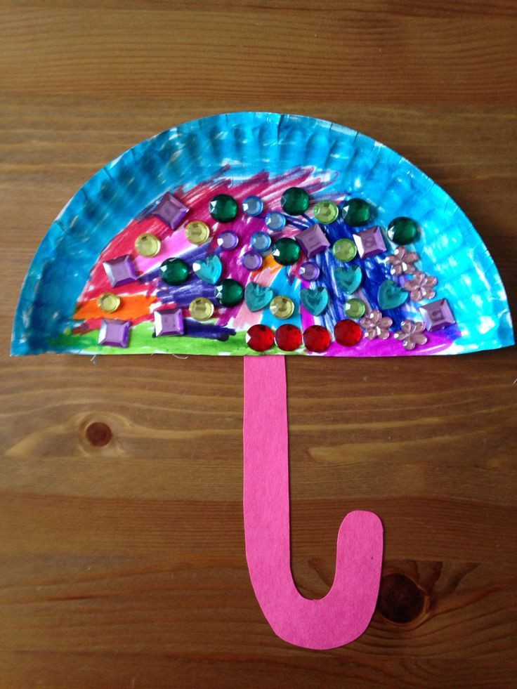 Preschool Arts And Crafts Ideas
 Paper Plate Umbrella Craft Preschool Craft