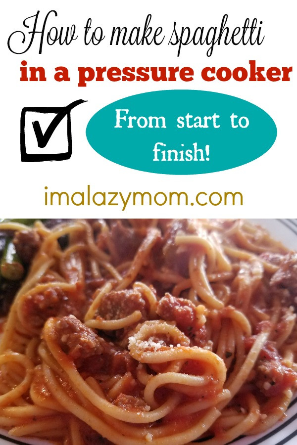 Pressure Cook Spaghetti
 Pressure Cooker Spaghetti