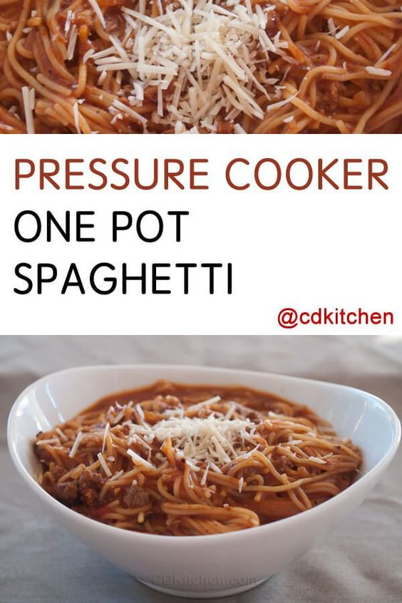 Pressure Cook Spaghetti
 Pressure Cooker e Pot Spaghetti Recipe