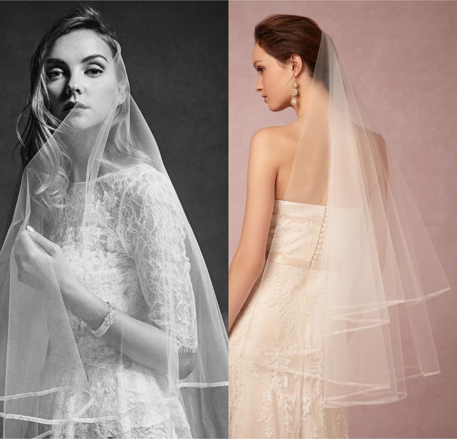 Pretty Wedding Veils
 2015 Cheap Custom Made Most Beautiful Wedding Veil High