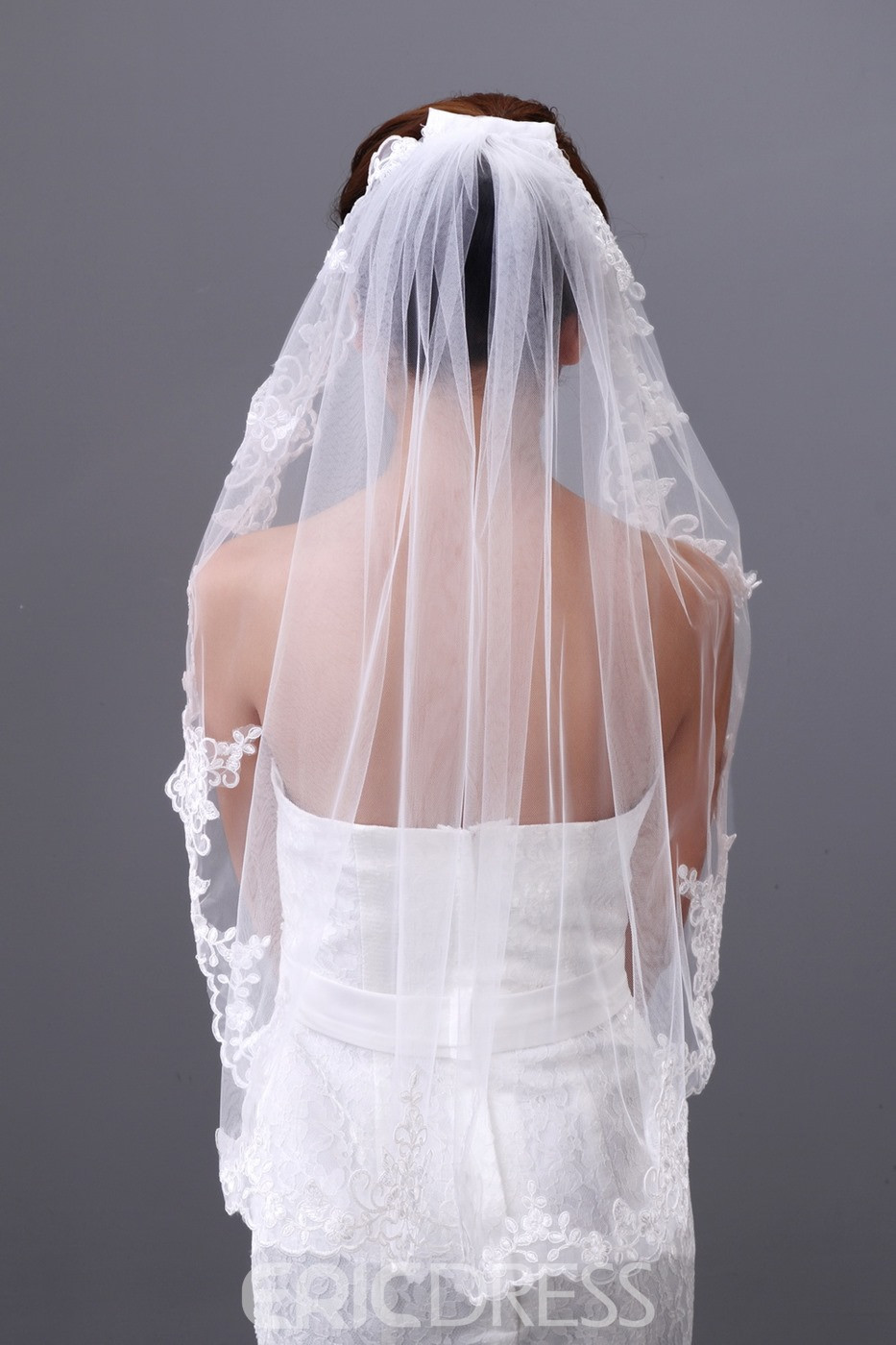 Pretty Wedding Veils
 Pretty Elbow Wedding Veil with Lace Edge