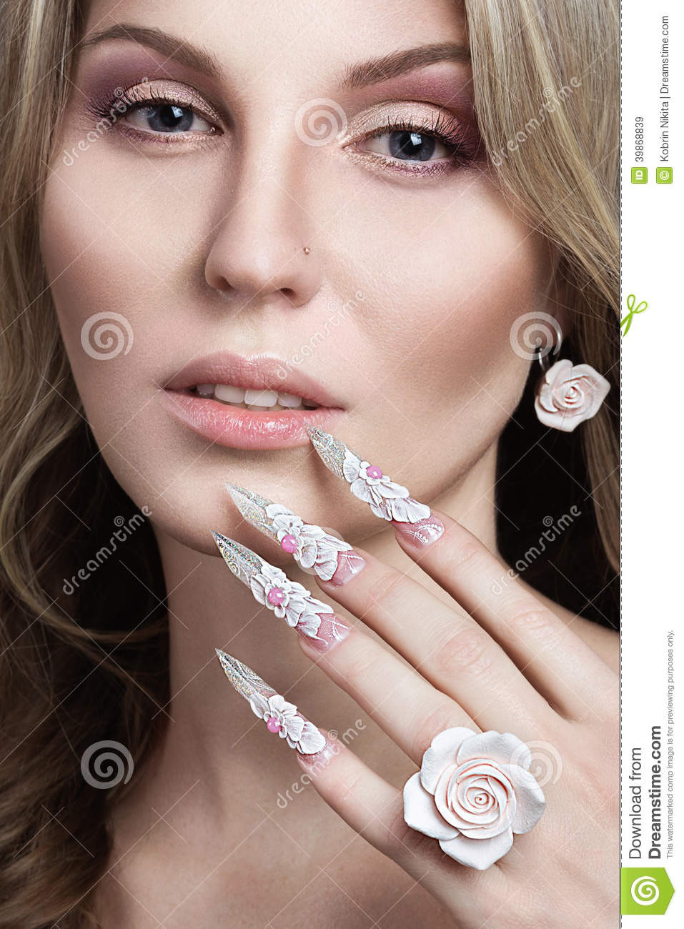 Pretty Women Nails
 Beautiful Girl With Long Nails Stock Image Image of