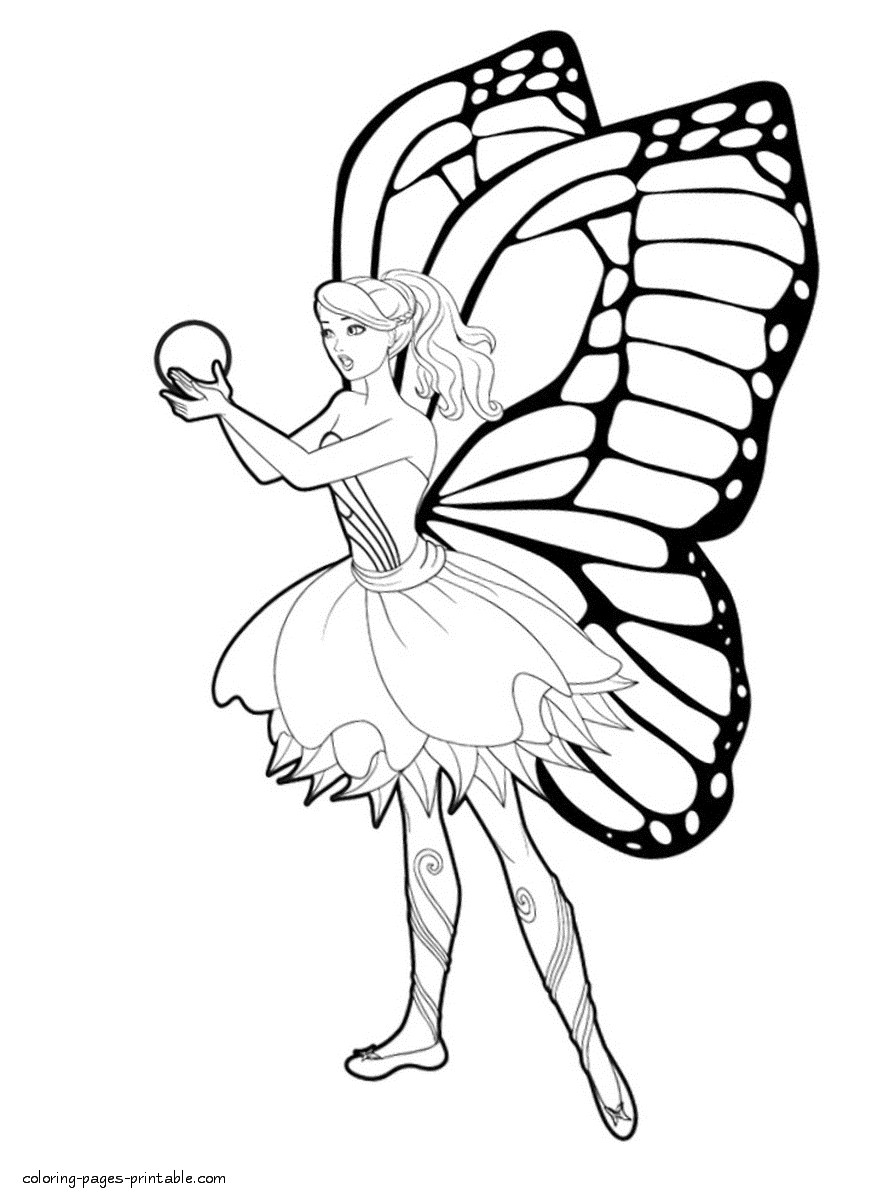 Princess Coloring Sheets For Girls
 Barbie Fairy Princess Coloring Pages